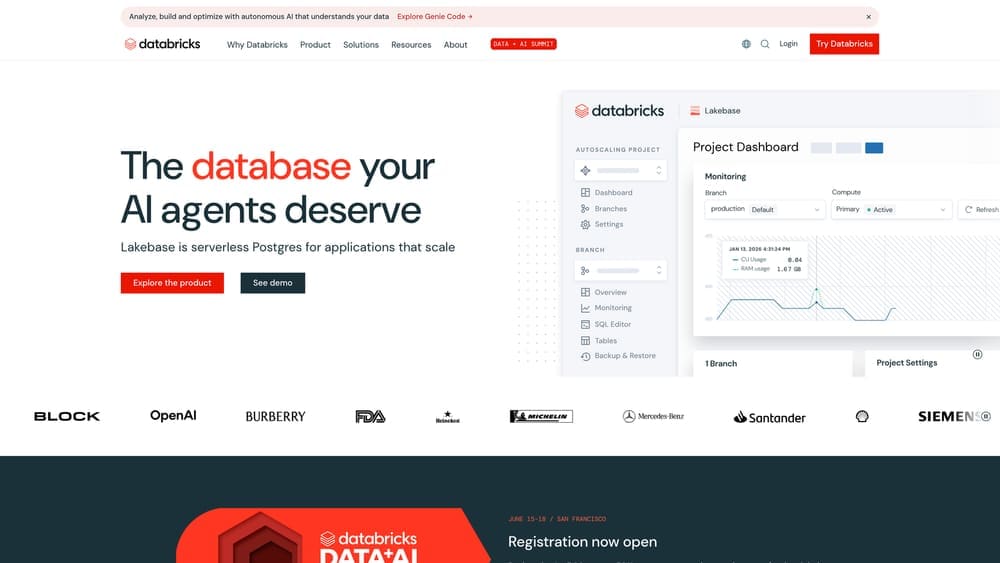 Screenshot of Databricks for Healthcare website