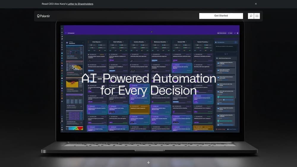 Screenshot of Palantir Foundry website