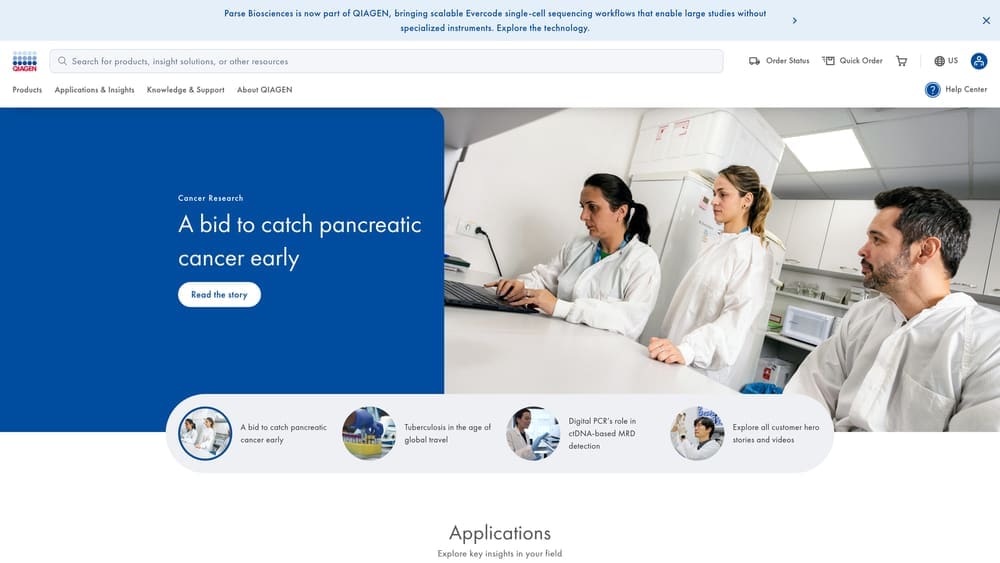 Screenshot of Qiagen Clinical Insight website