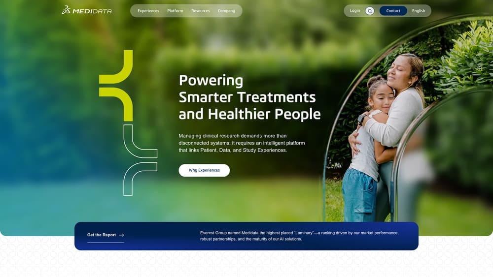 Screenshot of Medidata Rave website