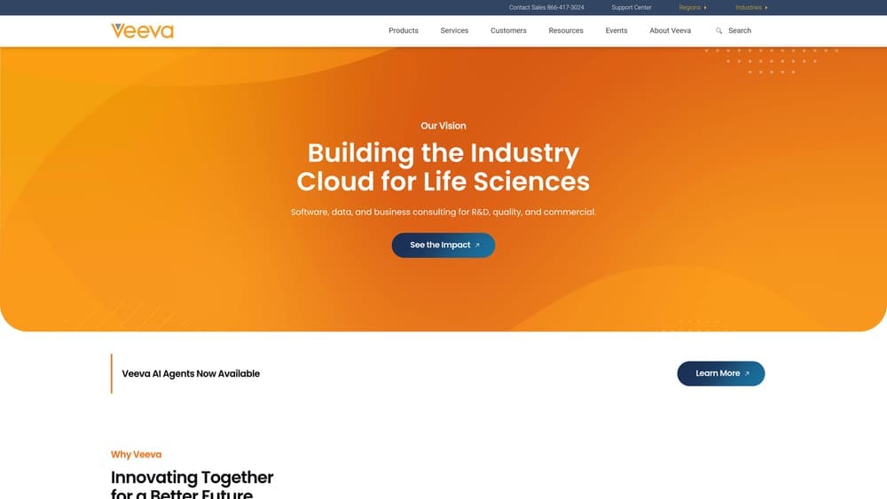 Screenshot of Veeva Vault CDMS website