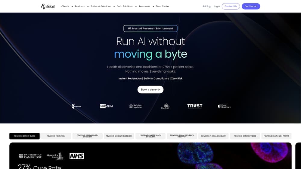 Screenshot of Lifebit website