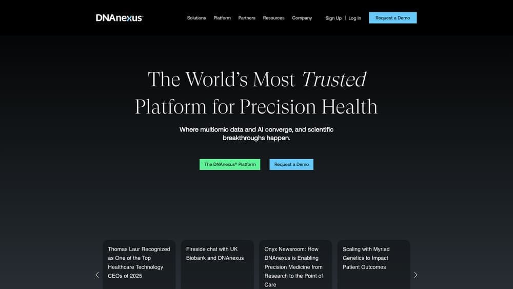Screenshot of DNAnexus website