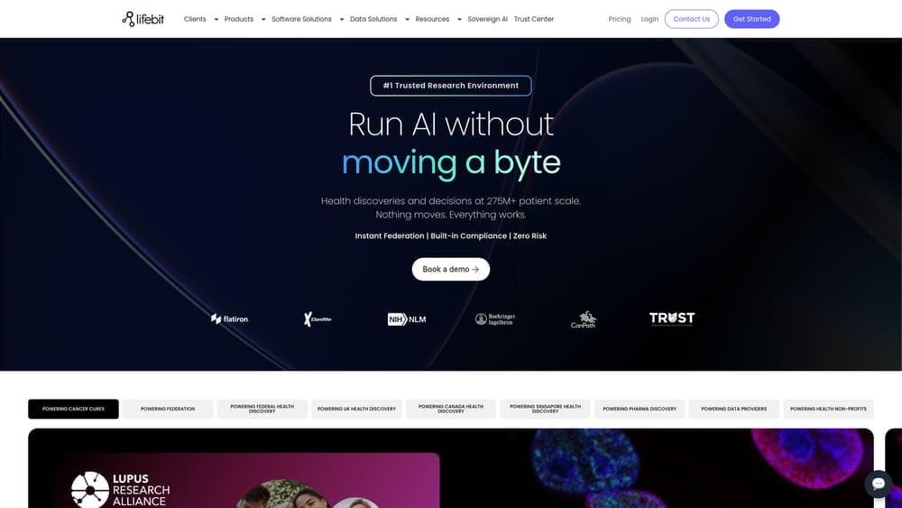 Screenshot of Lifebit website