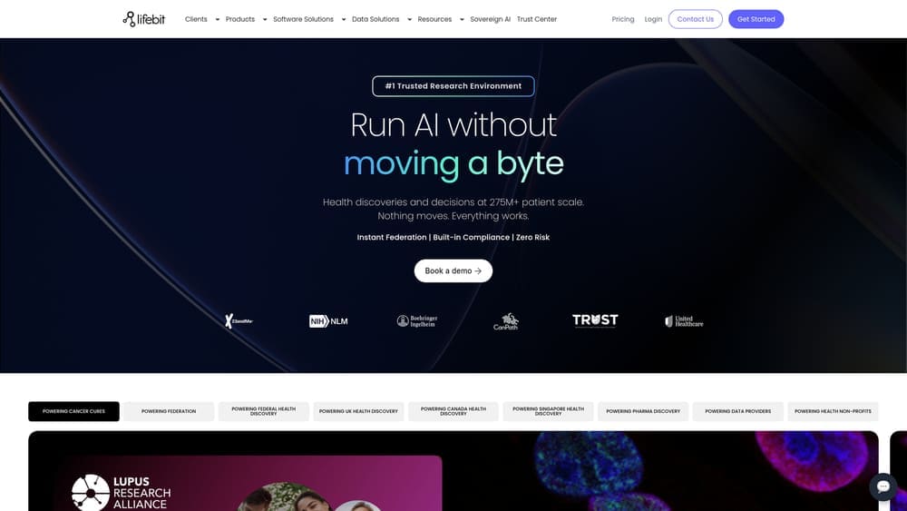 Screenshot of Lifebit website