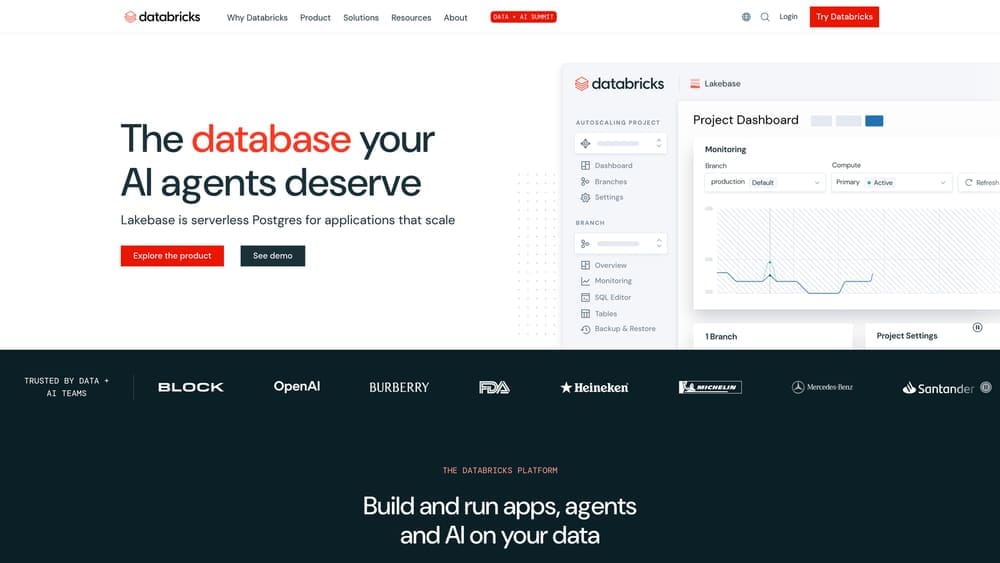 Screenshot of Databricks for Healthcare website