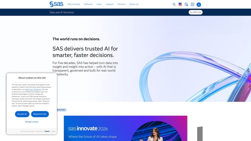 Screenshot of SAS Health website