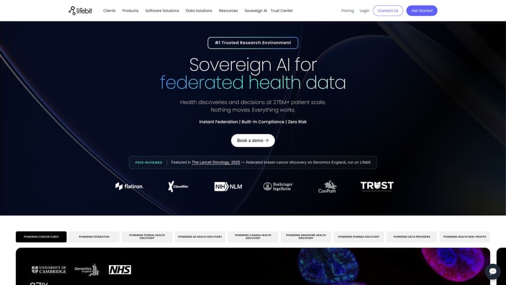 Screenshot of Lifebit website
