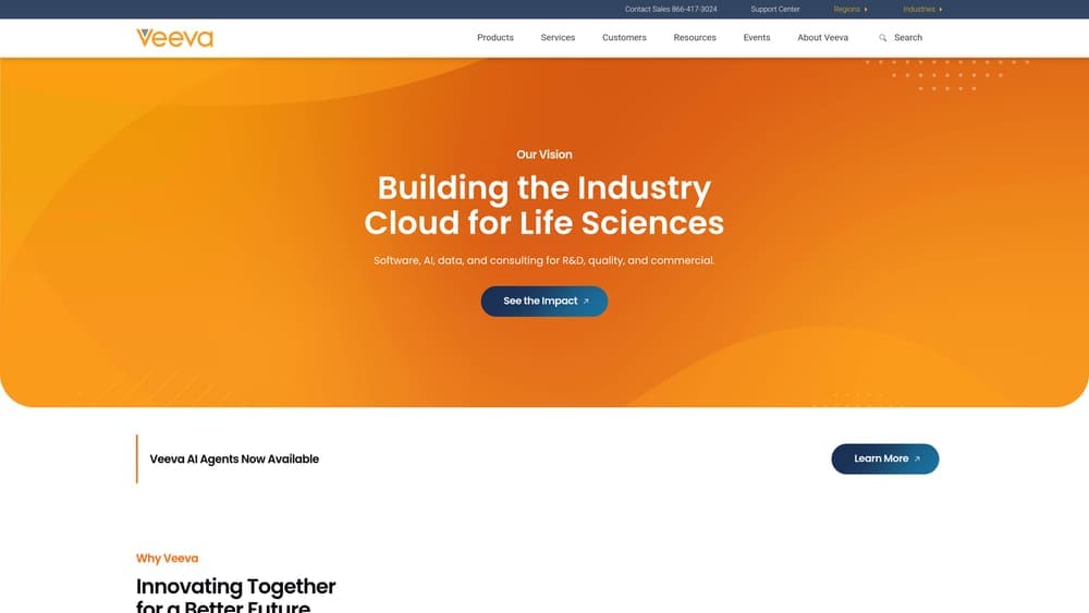Screenshot of Veeva Vault website