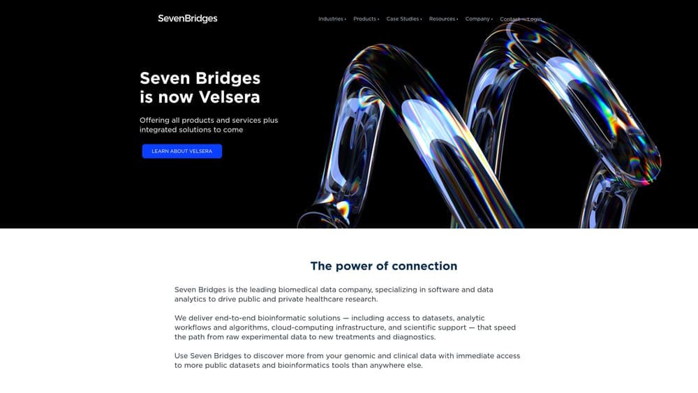Screenshot of Seven Bridges website