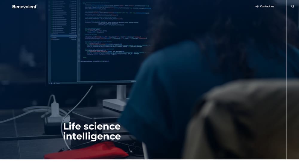 Screenshot of BenevolentAI website