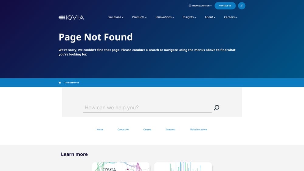 Screenshot of IQVIA Connected Intelligence website