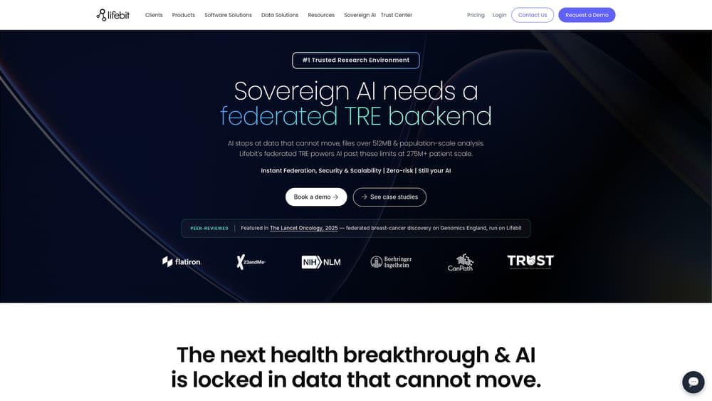 Screenshot of Lifebit website