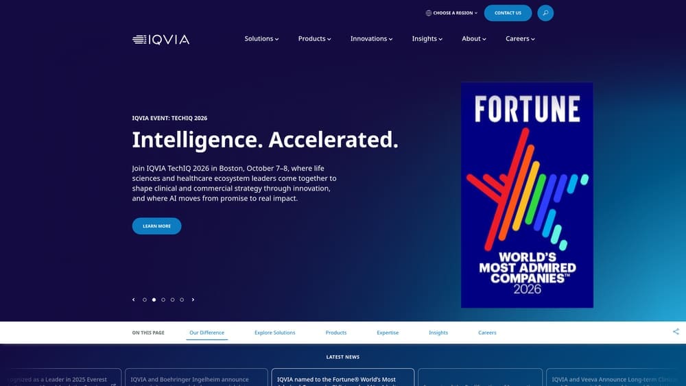 Screenshot of IQVIA Orchestrated Analytics website