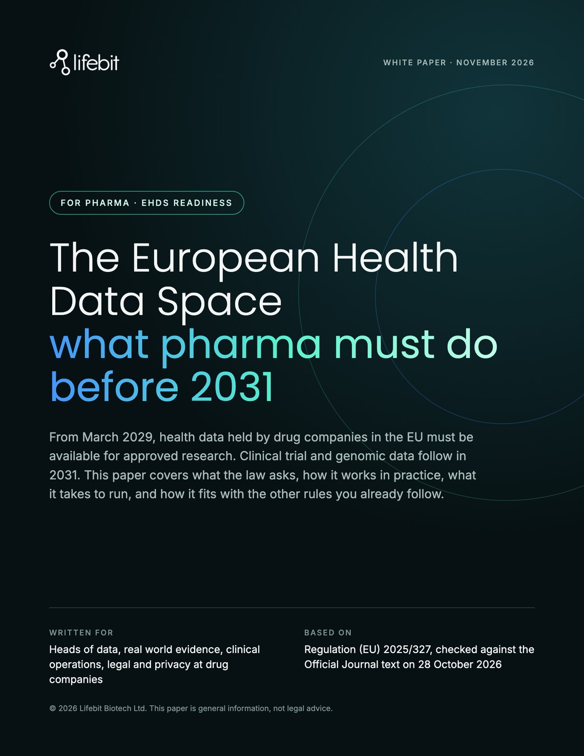 Cover of the white paper The European Health Data Space: what pharma must do before 2031